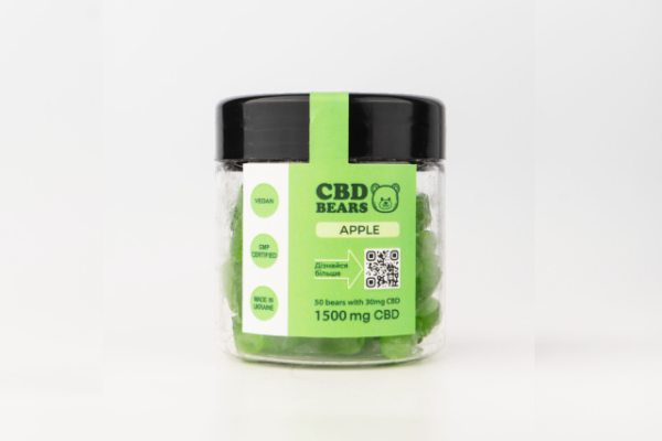 CBD Full Spectrum Желейні ведмедики "Recovery", 1500 мг КБД, яблуко, 50 шт
