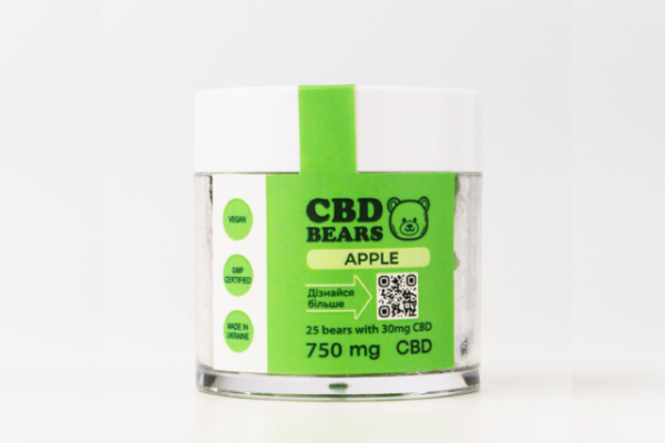 CBD Full Spectrum Желейні ведмедики "Recovery", 750 мг КБД, 25 шт, яблуко