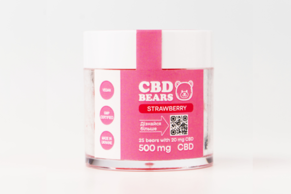 CBD Желейні ведмедики Balance, 500 мг КБД, 25 шт, полуниця