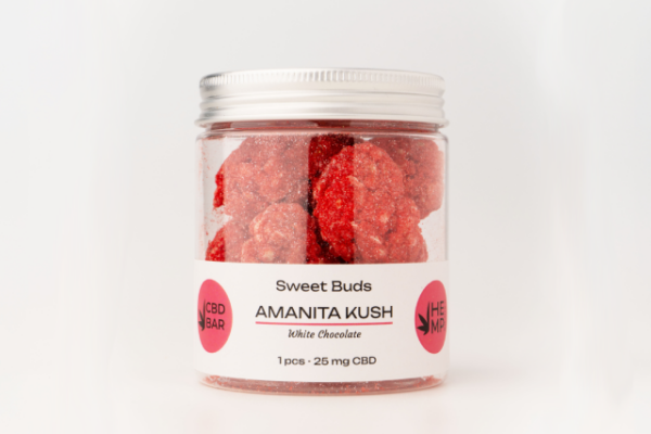 CBD Цукерки-бутони "Amanita Kush", 250мг КБД, 5 г мухомору, 10 шт