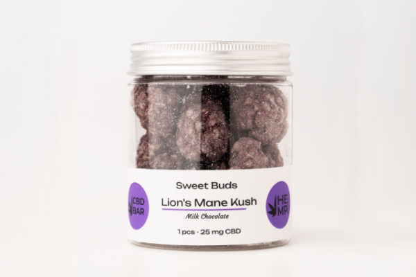 CBD Цукерки-бутони "Lions Mane Kush" , 250 мг КБД, 5 г їжовика гребінчастого, 10 шт